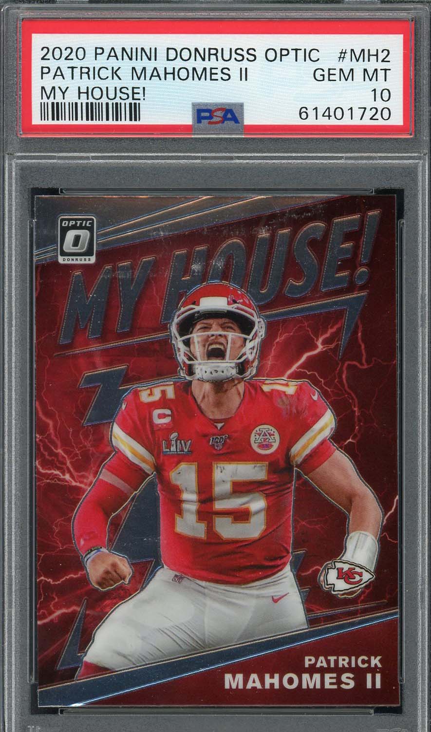 Patrick Mahomes 2020 Panini Donruss Optic My House Card #MH2 Graded PSA 10