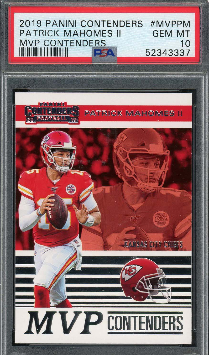 Patrick Mahomes 2019 Panini Contenders MVP Football Card #MVPPM Graded PSA 10