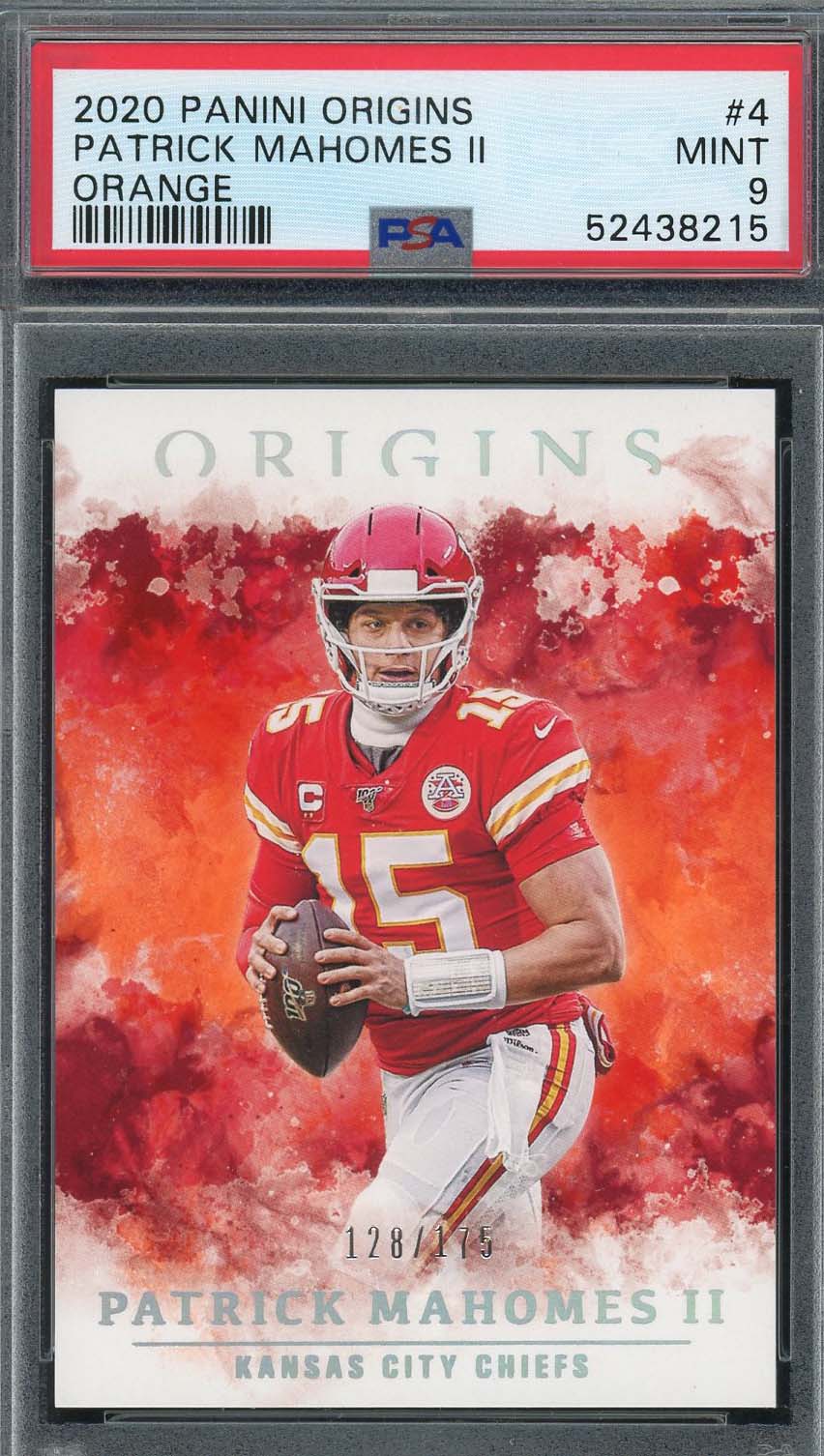 Patrick Mahomes 2020 Panini Origins Orange Football Card #4 PSA 9 /175