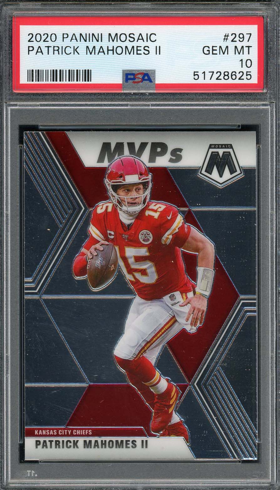 Patrick Mahomes 2020 Panini Mosaic Football Card #297 Graded PSA 10