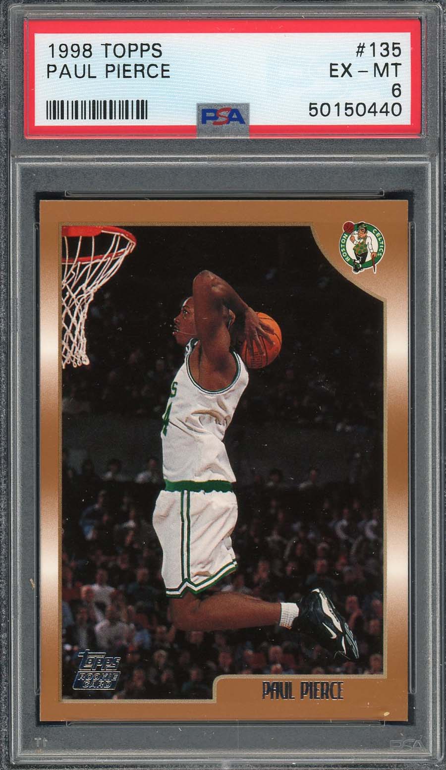 Paul Pierce 1998 Topps Basketball Rookie Card RC #135 Graded PSA 6