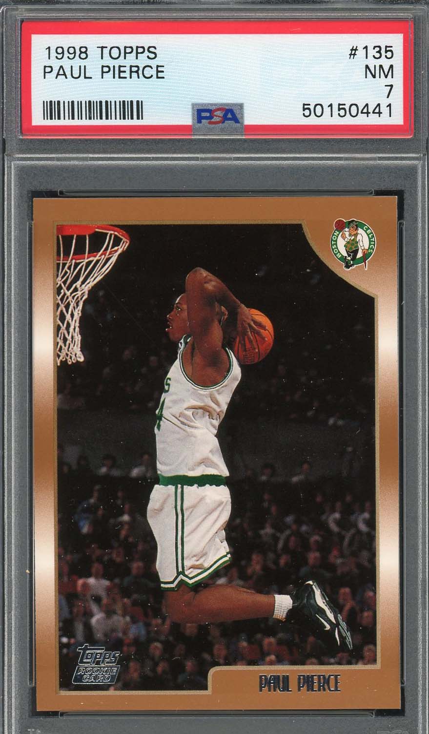 Paul Pierce 1998 Topps Basketball Rookie Card RC #135 Graded PSA 7