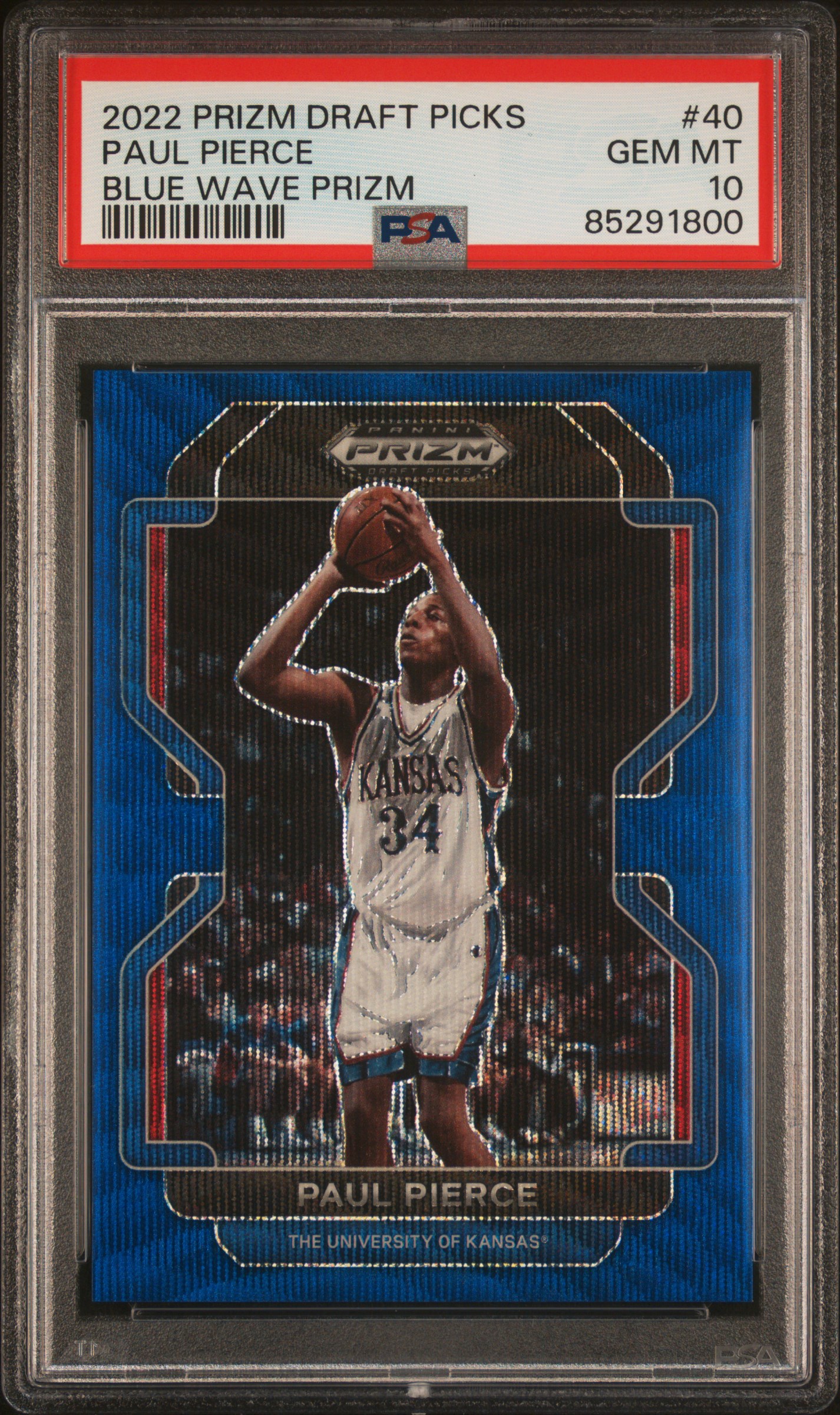 Paul Pierce 2022 Panini Prizm Blue Wave Basketball Card #40 Graded PSA 10 25/249