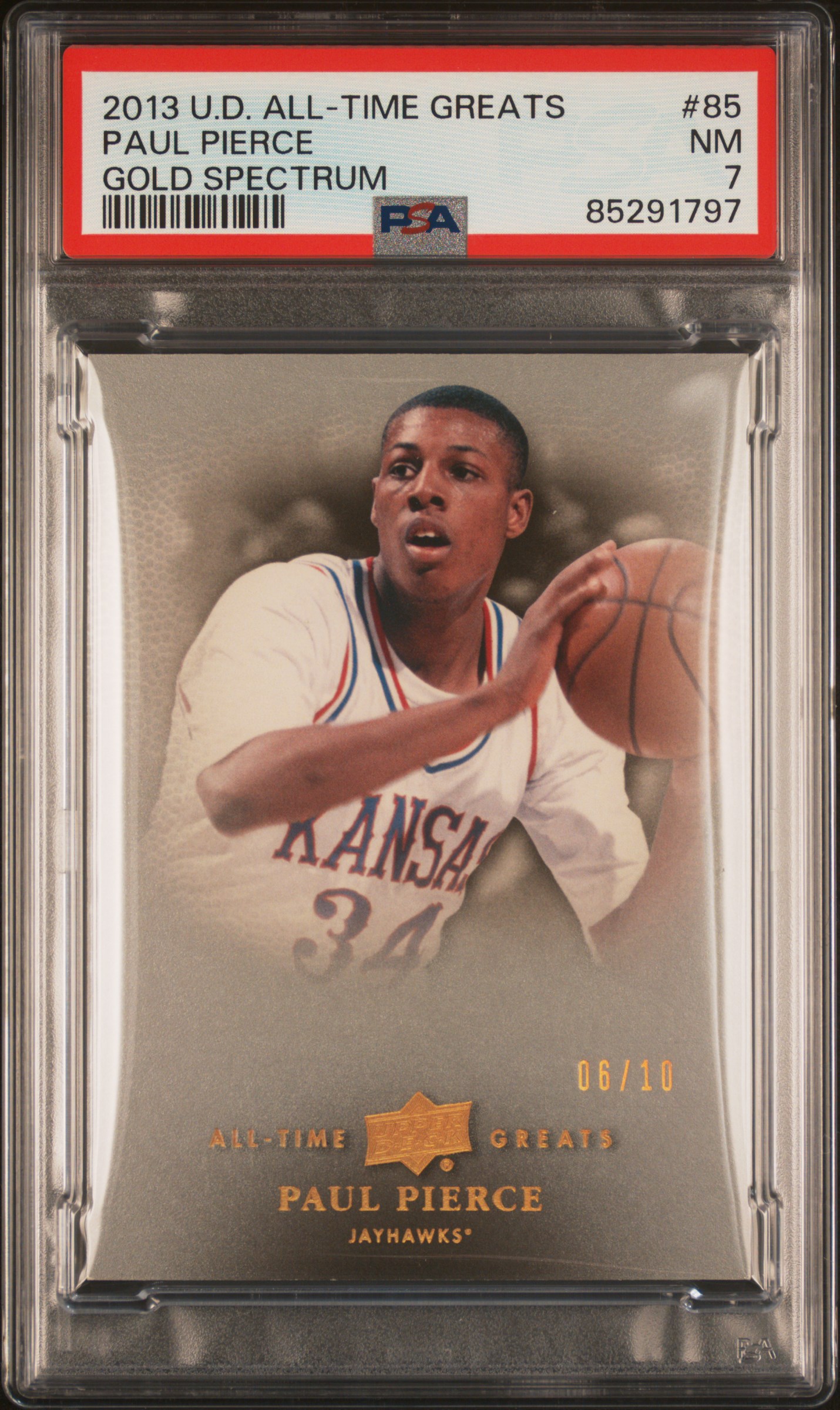 Paul Pierce 2013 Upper Deck Gold Spectrum Basketball Card #85 Graded PSA 7 6/10