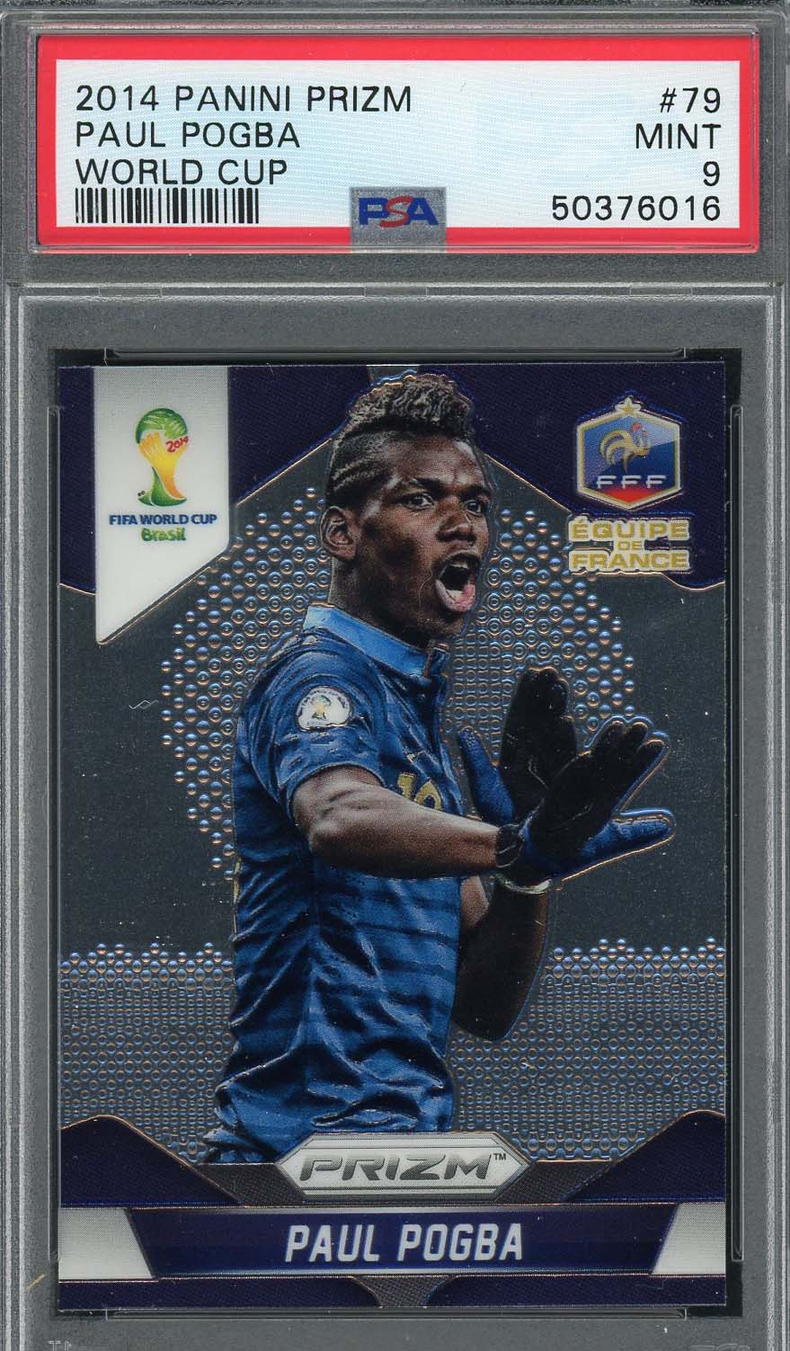 Paul Pogba 2014 Panini Prizm World Cup Soccer Card #79 Graded PSA 9 Paul Pogba 2014 Panini Prizm World Cup Soccer Card #79 Graded PSA 9