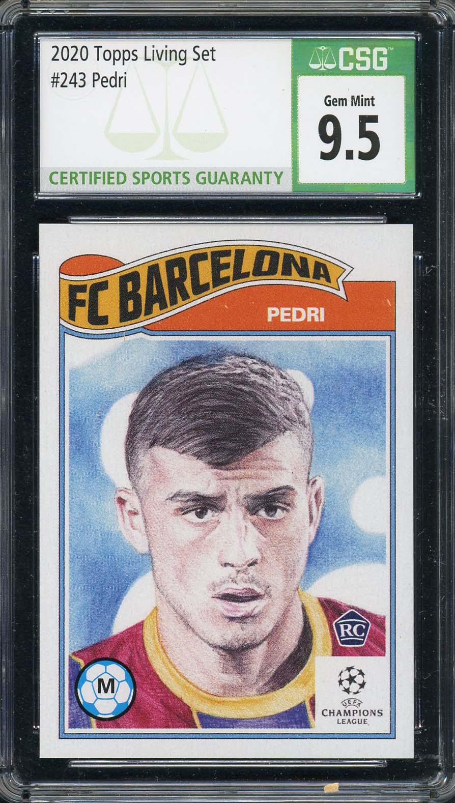 Pedri 2020 Topps Living Soccer Rookie Card RC #243 Graded CSG 9.5 Pedri 2020 Topps Living Soccer Rookie Card RC #243 Graded CSG 9.5