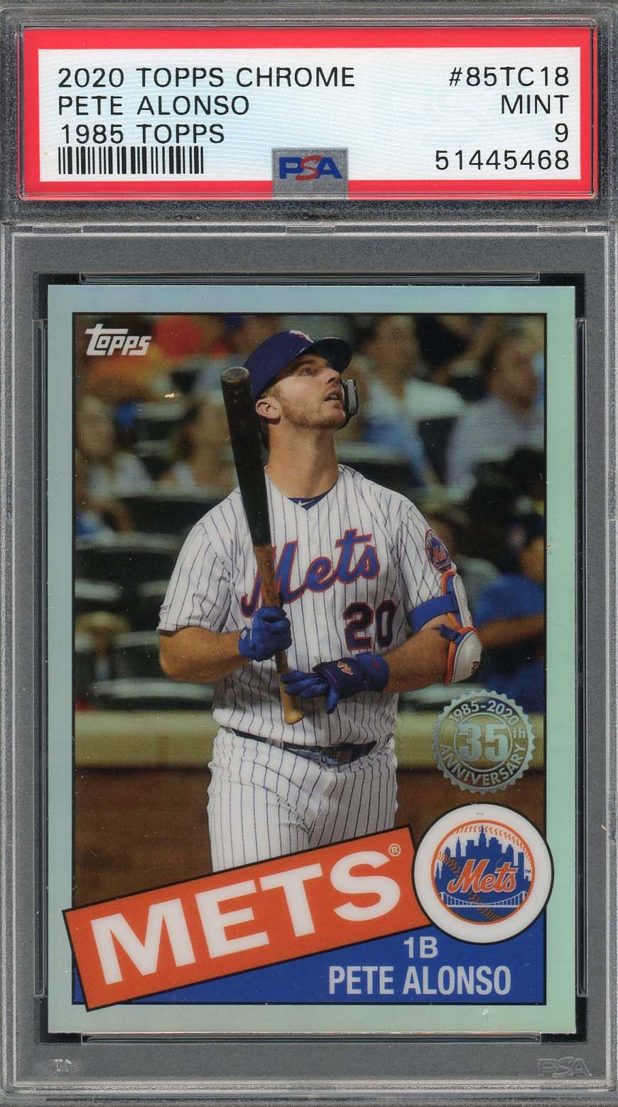 Pete Alonso 2020 Topps Chrome 1985 Topps Baseball Card #85TC18 Graded PSA 9