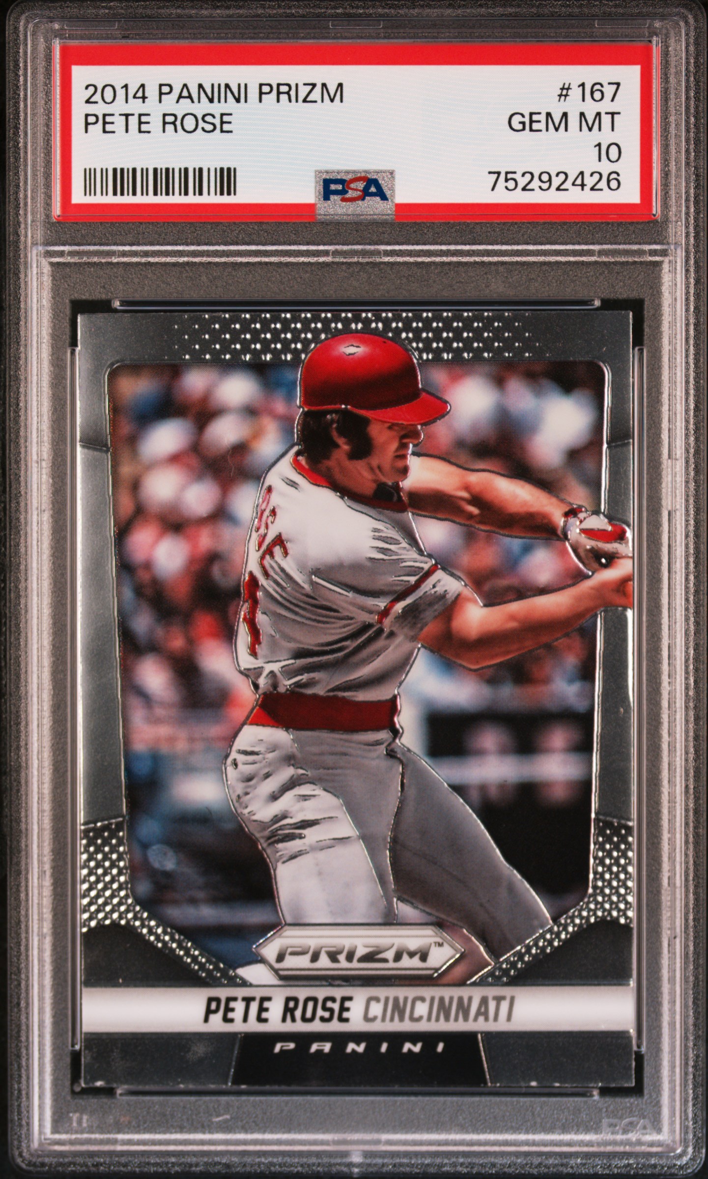 Pete Rose 2014 Panini Prizm Baseball Card #167 Graded PSA 10