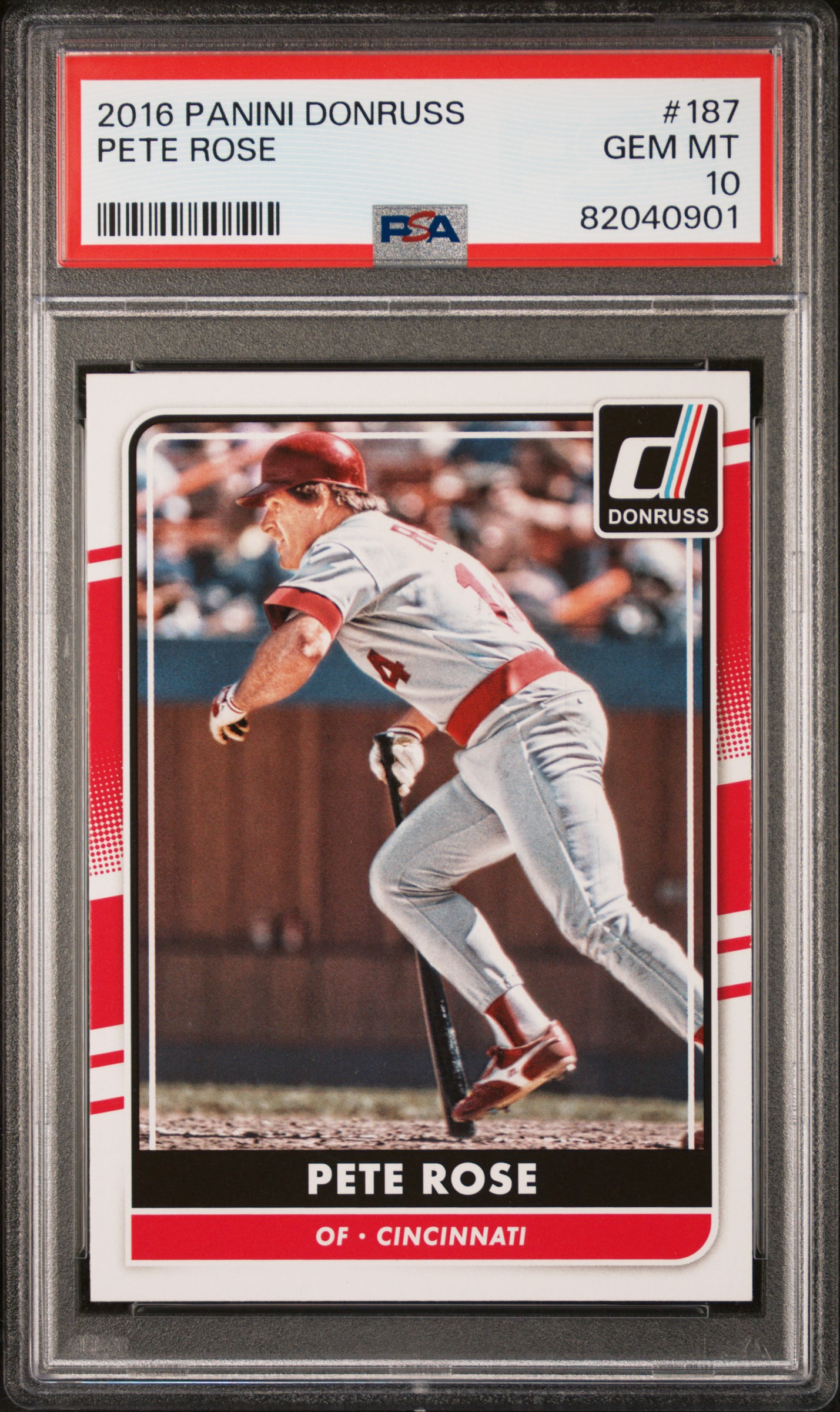 Pete Rose 2016 Panini Donruss Baseball Card #187 Graded PSA 10