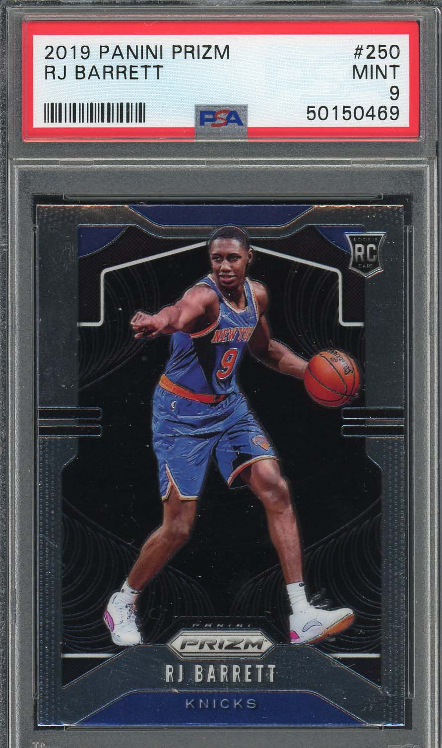 RJ Barrett 2019 Panini Prizm Basketball Rookie Card RC #250 Graded PSA 9