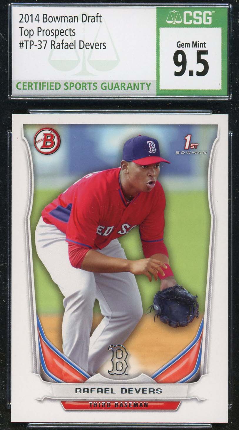 Rafael Devers 2014 Bowman Draft Top Prospect Baseball Rookie Card #TP-37 CSG 9.5