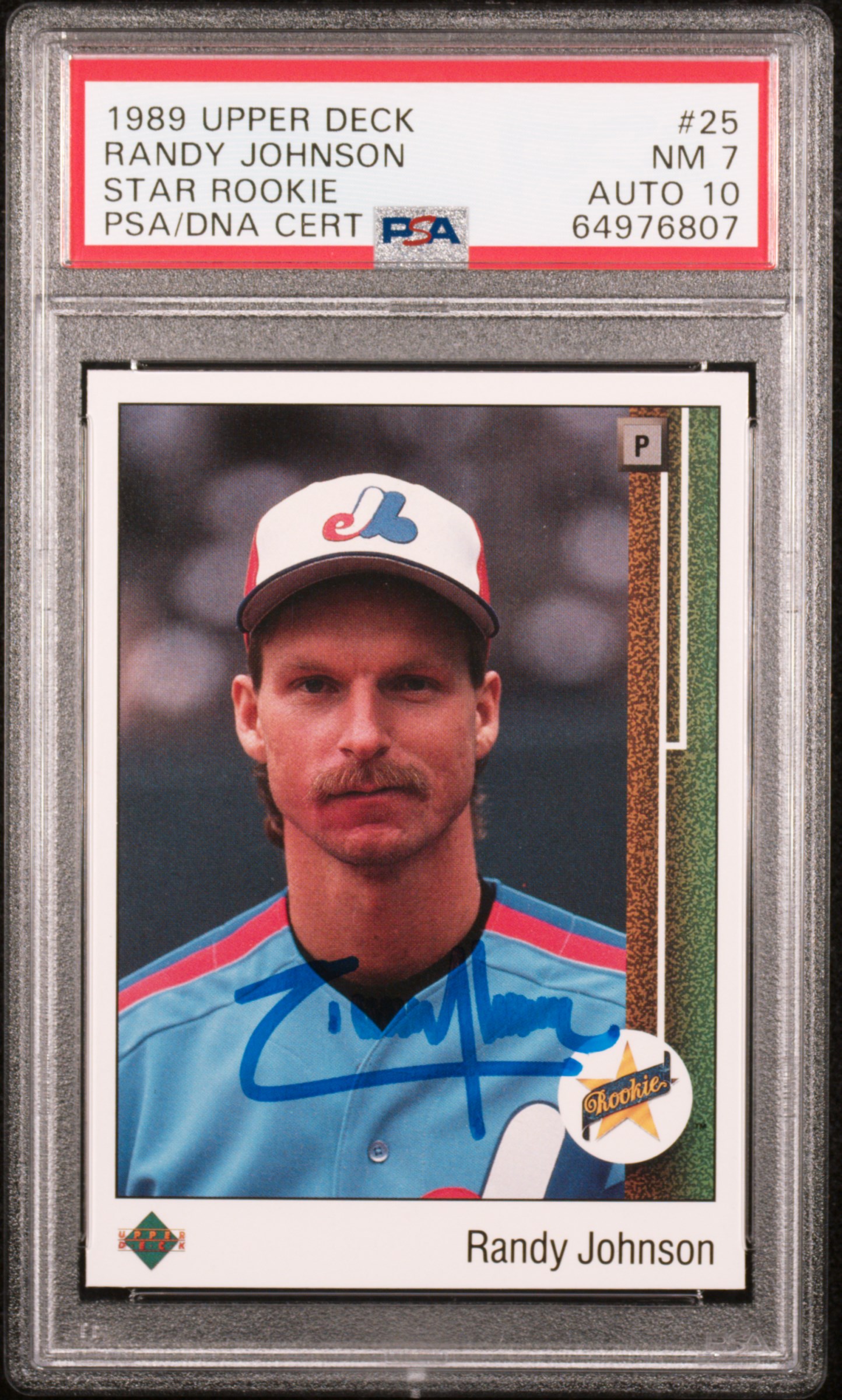 Randy Johnson 1989 Upper Deck Star Signed Rookie Card #25 Auto Graded PSA 10