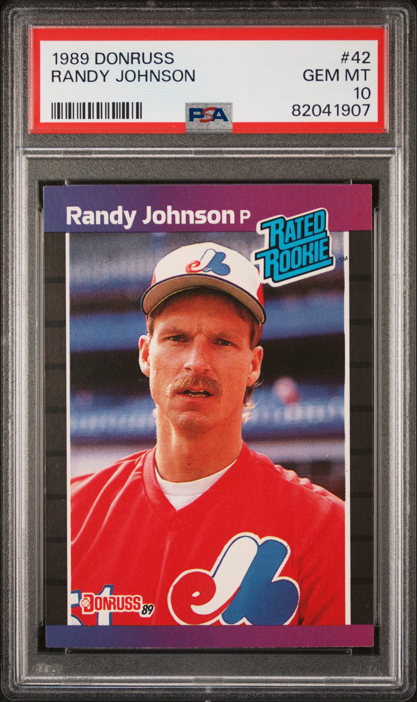 Randy Johnson 1989 Donruss Rated Baseball Rookie Card #42 Graded PSA 10
