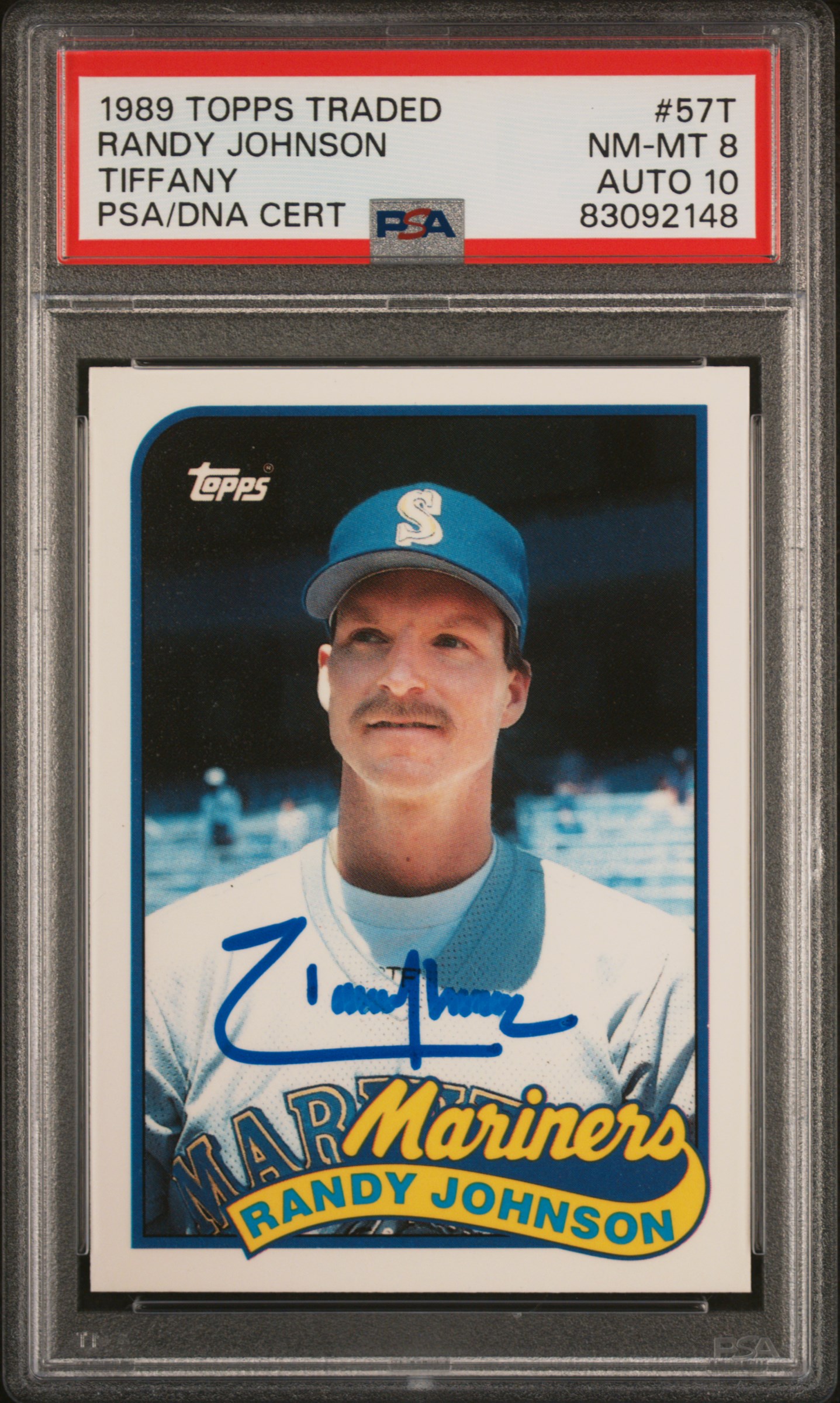 Randy Johnson 1989 Topps Tiffany Signed Rookie Card #57T Auto PSA 10 83092148