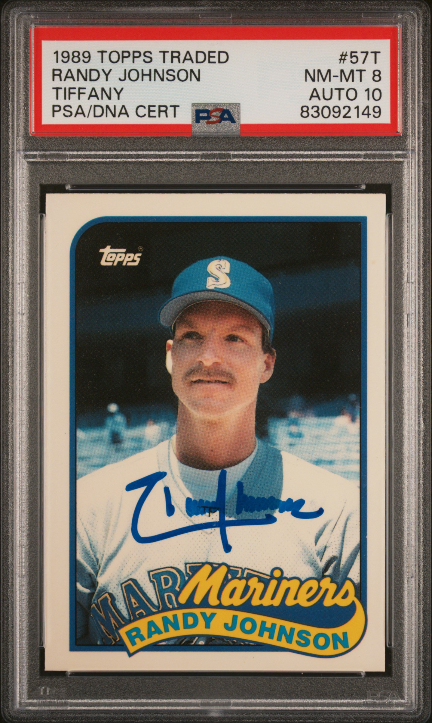 Randy Johnson 1989 Topps Traded Tiffany Signed Rookie Card #57T Auto PSA 10 2149