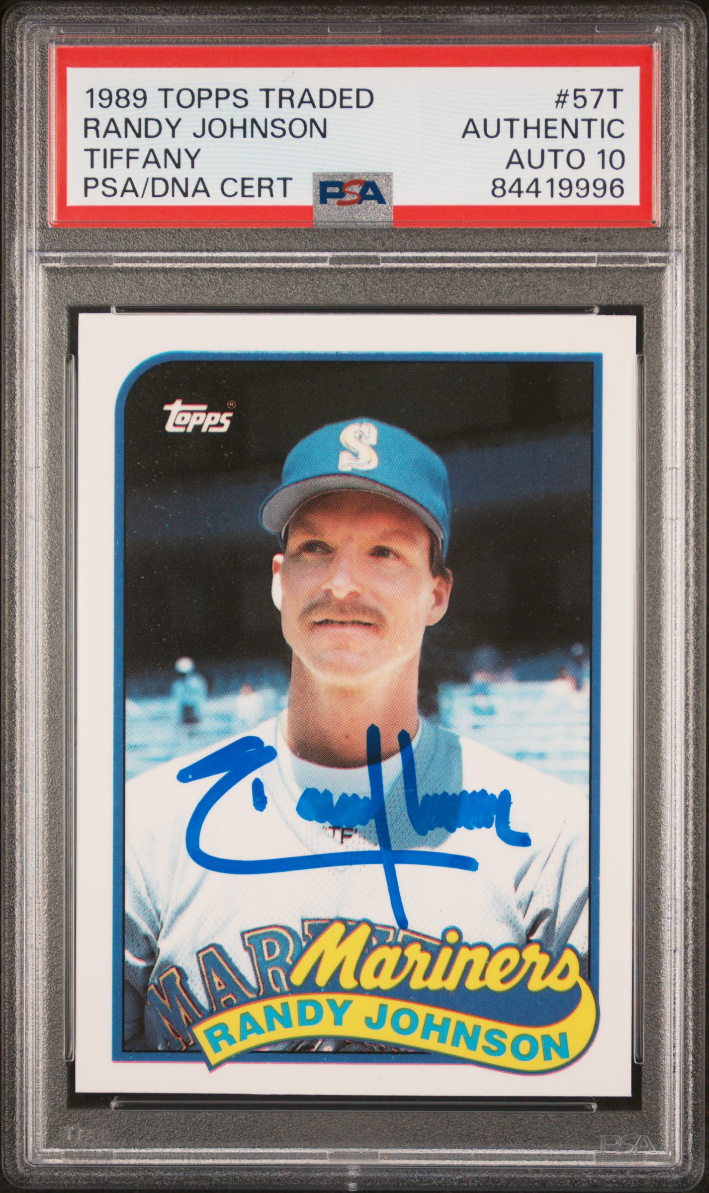 Randy Johnson 1989 Topps Traded Tiffany Signed Rookie Card #57T Auto PSA 10 9996