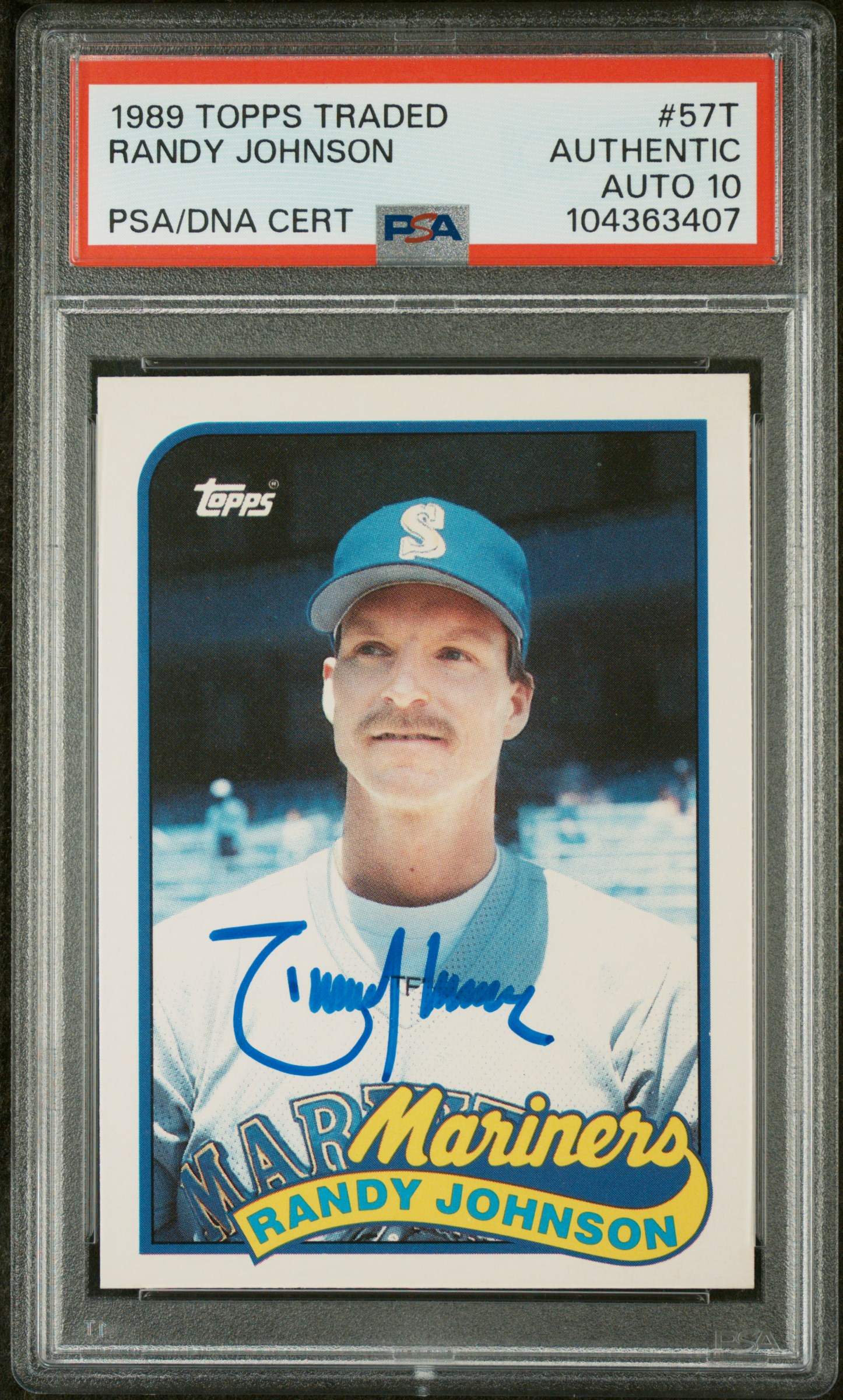 Randy Johnson 1989 Topps Traded Signed Rookie Card #57T Auto Graded PSA 10 63407