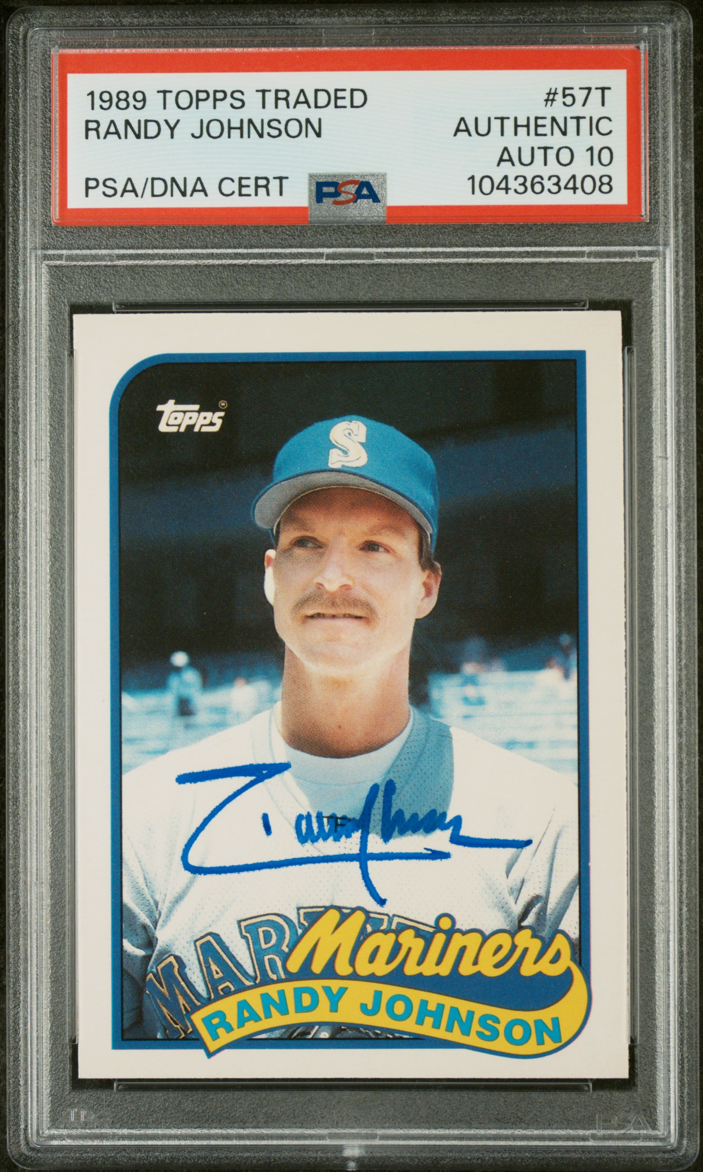 Randy Johnson 1989 Topps Traded Signed Rookie Card #57T Auto Graded PSA 10 63408