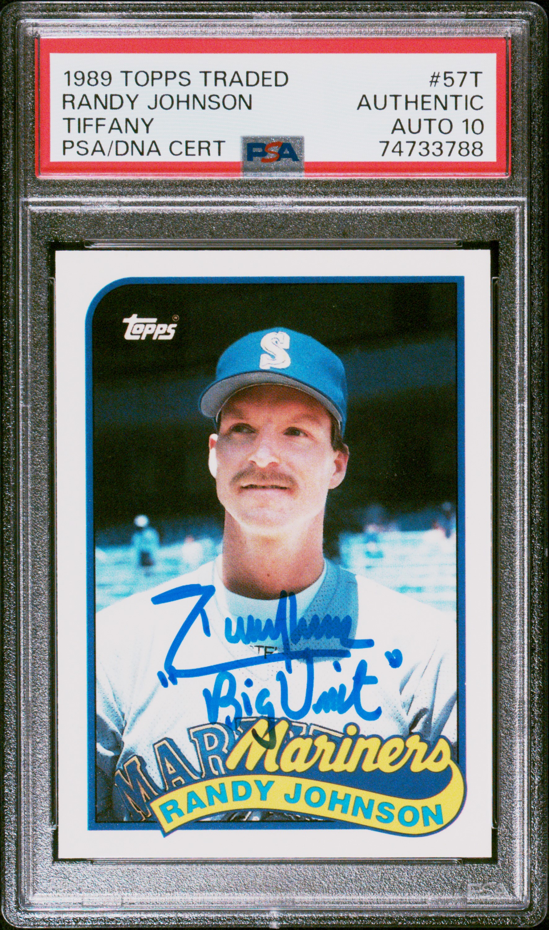 Randy Johnson 1989 Topps Traded Tiffany Signed Rookie Card #57T Auto PSA 10