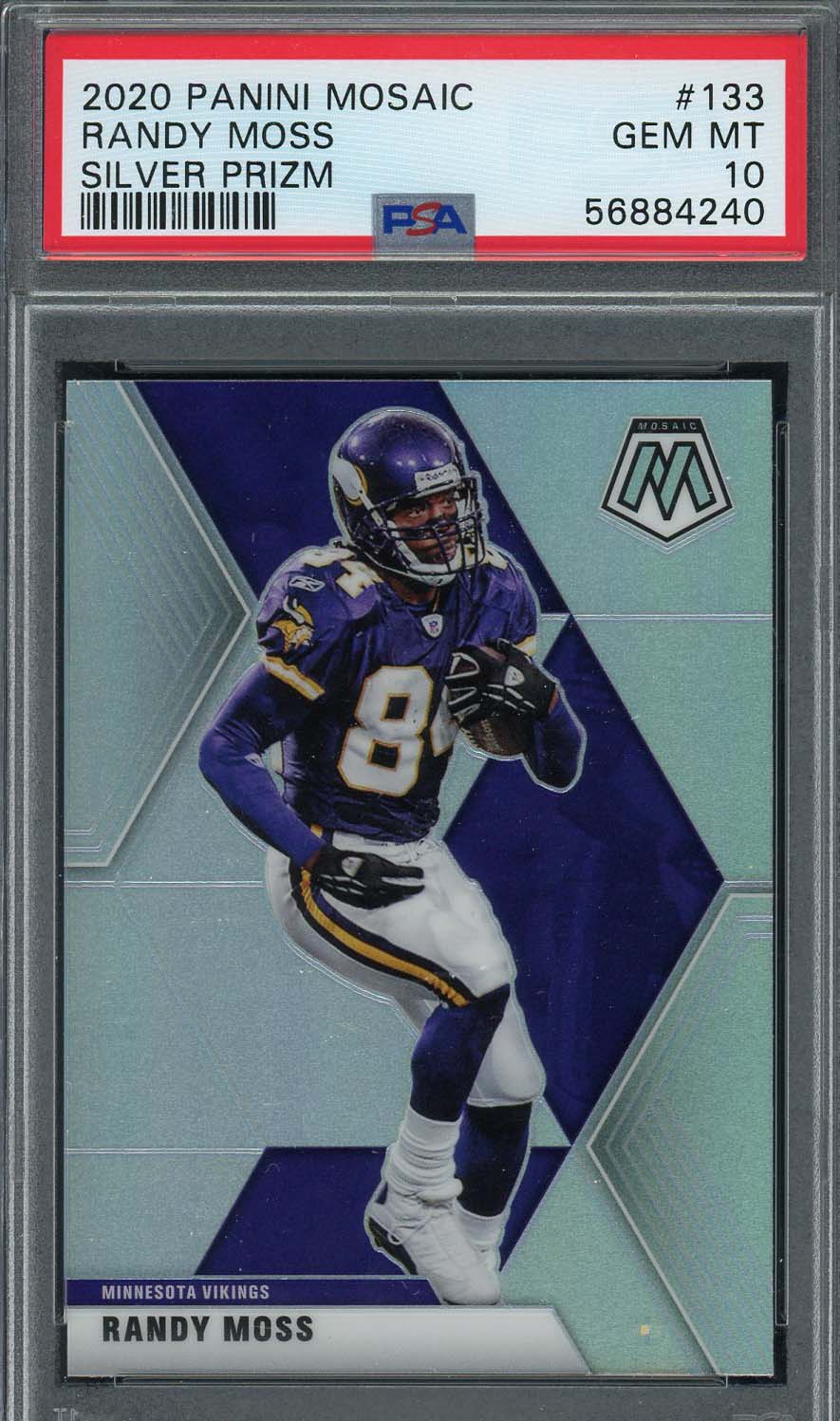 Randy Moss 2020 Panini Mosaic Silver Prizm Football Card #133 Graded PSA 10 Randy Moss 2020 Panini Mosaic Silver Prizm Football Card #133 Graded PSA 10