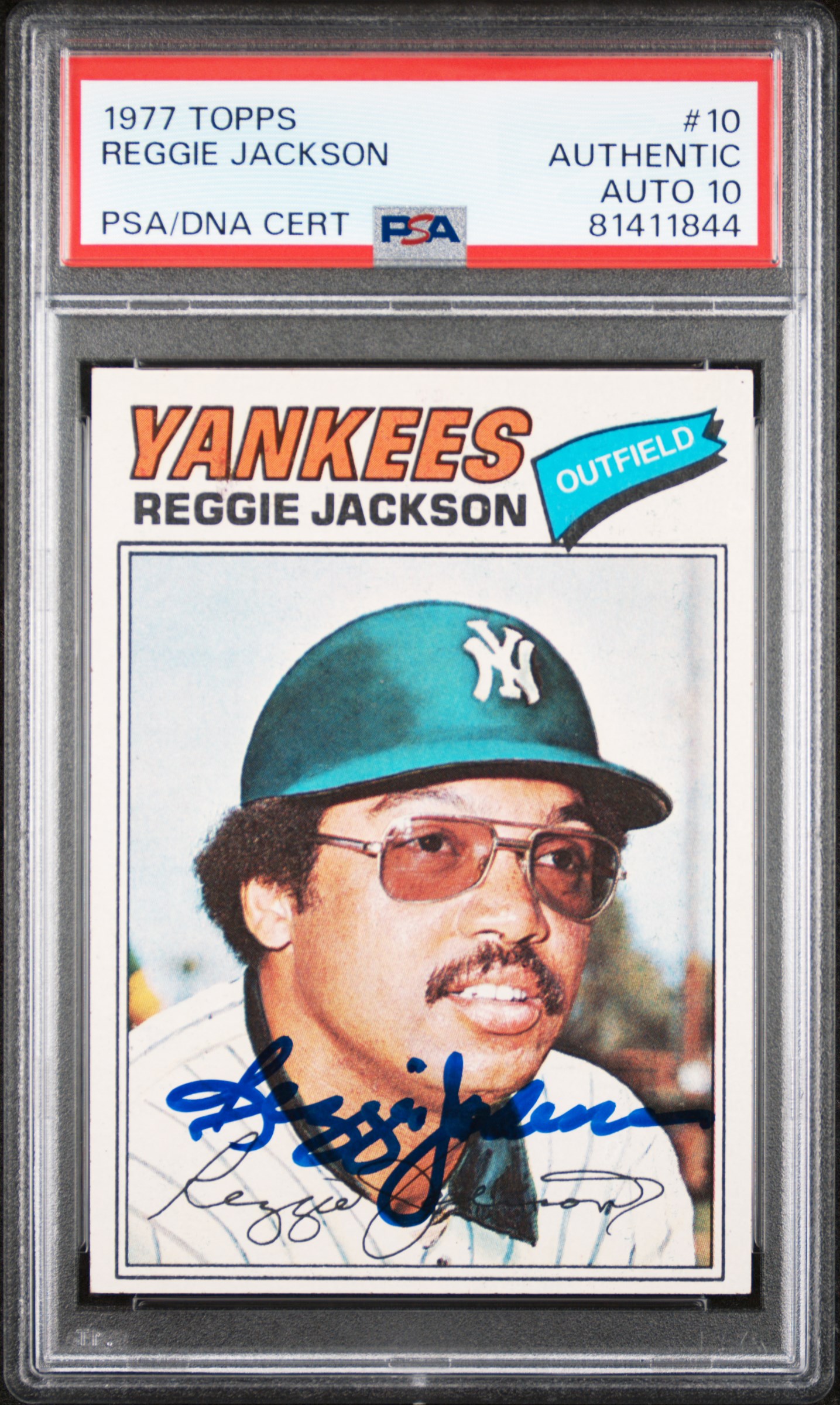 Reggie Jackson 1977 Topps Signed Baseball Card #10 Auto Graded PSA 10 81411844