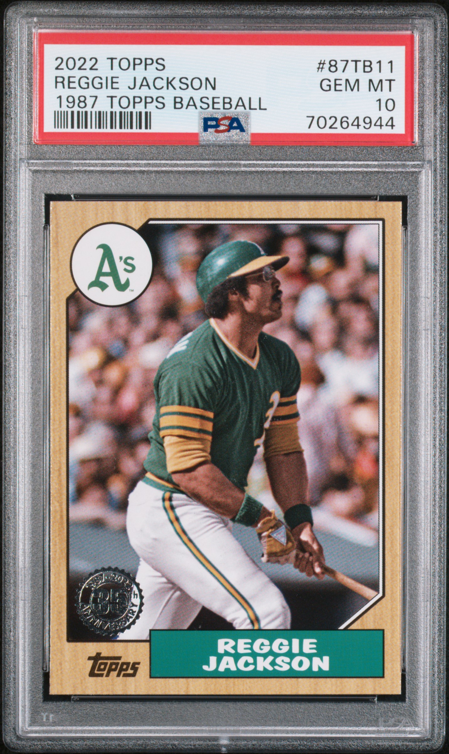 Reggie Jackson 2022 Topps 1987 Baseball Card #87TB11 Graded PSA 10