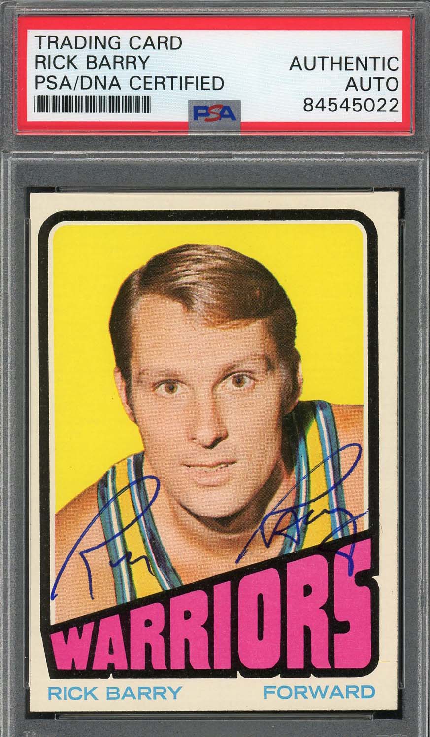 Rick Barry Autographed 1972 Topps Signed Basketball Card PSA DNA Auto E