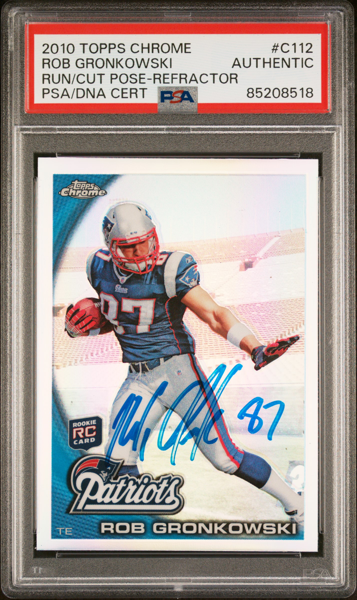 Rob Gronkowski 2010 Topps Chrome Refractor Rookie Card #C112 Auto PSA 85208518