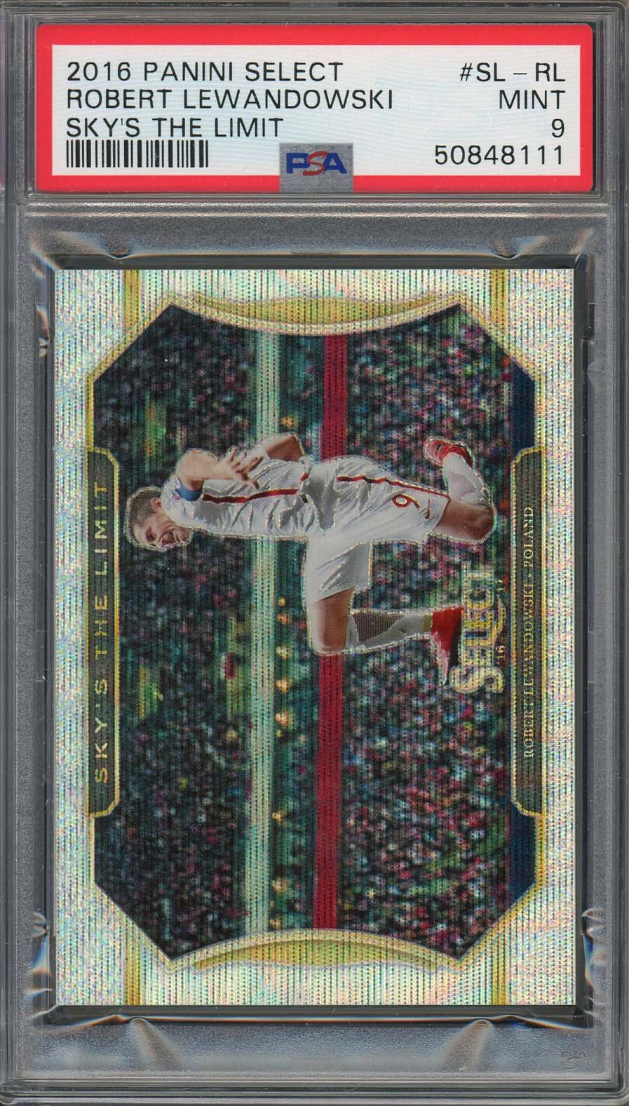Robert Lewandowski 2016 Panini Select Sky's The Limit Card #SL-RL PSA 9 Robert Lewandowski 2016 Panini Select Sky's The Limit Card #SL-RL PSA 9