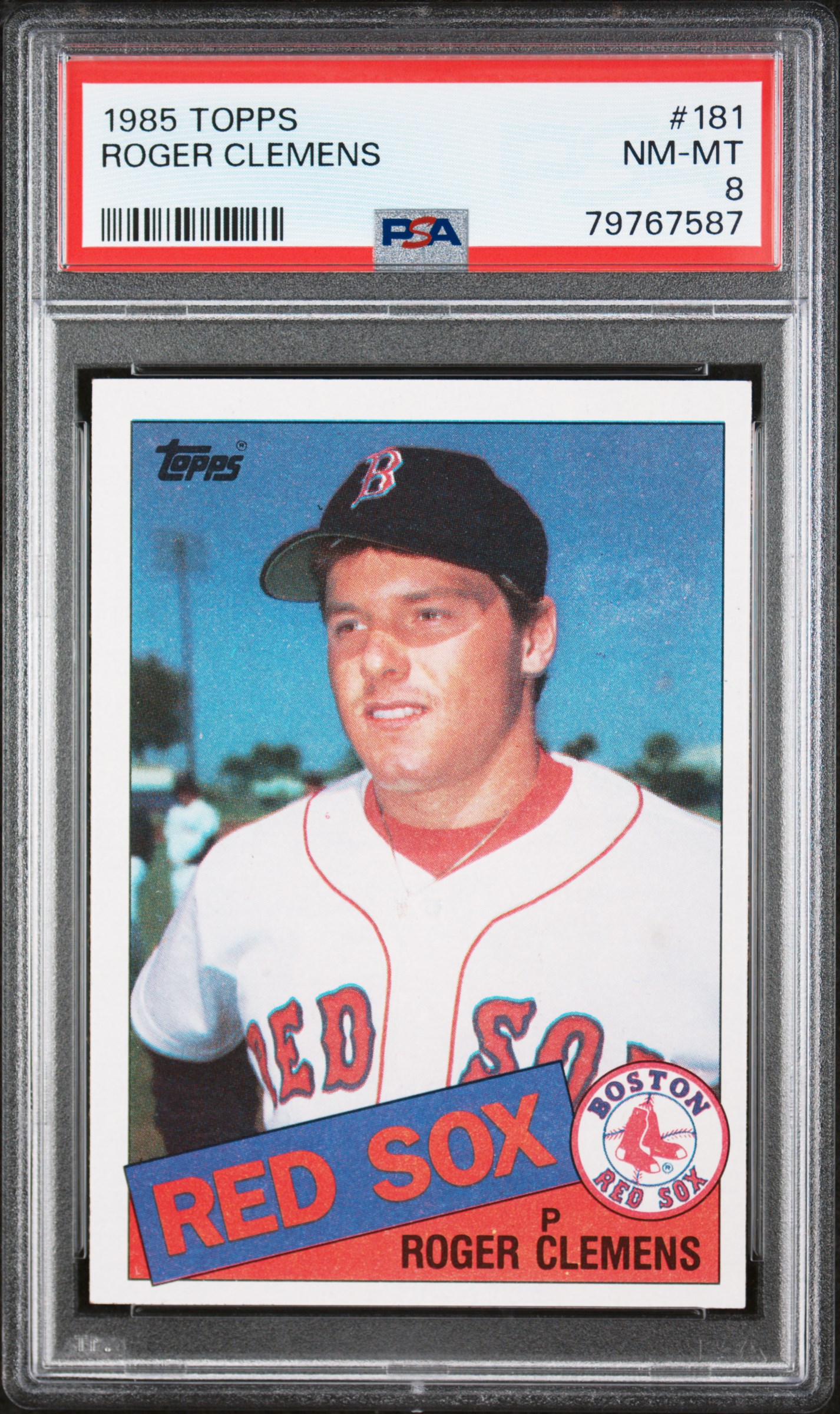 Roger Clemens 1985 Topps Baseball Rookie Card #181 Graded PSA 8