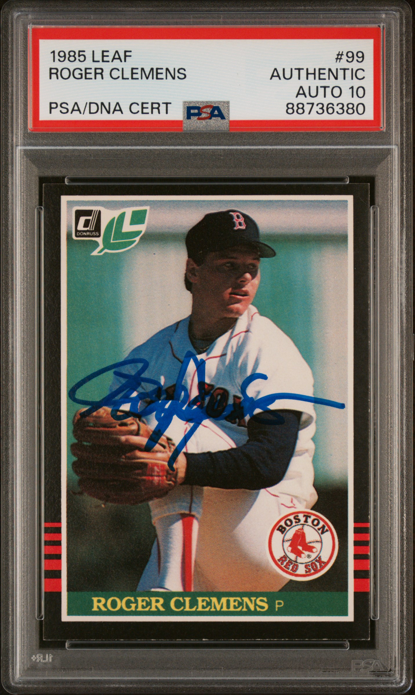 Roger Clemens 1985 Leaf Signed Rookie Card #99 Auto Graded PSA 10 88736380