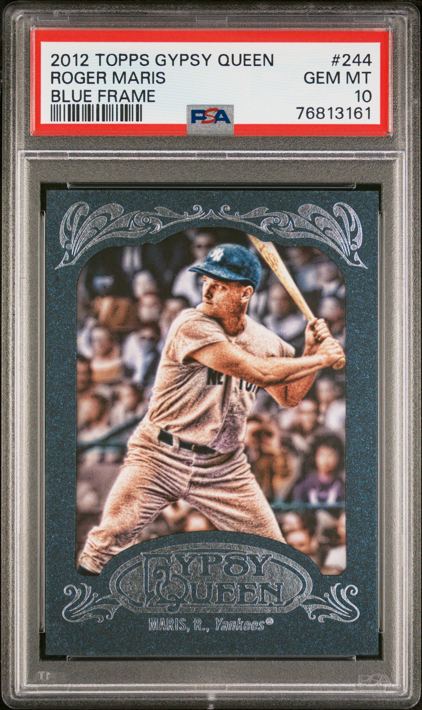 Roger Maris 2012 Topps Gypsy Queen Blue Frame Baseball Card #244 Graded PSA 10