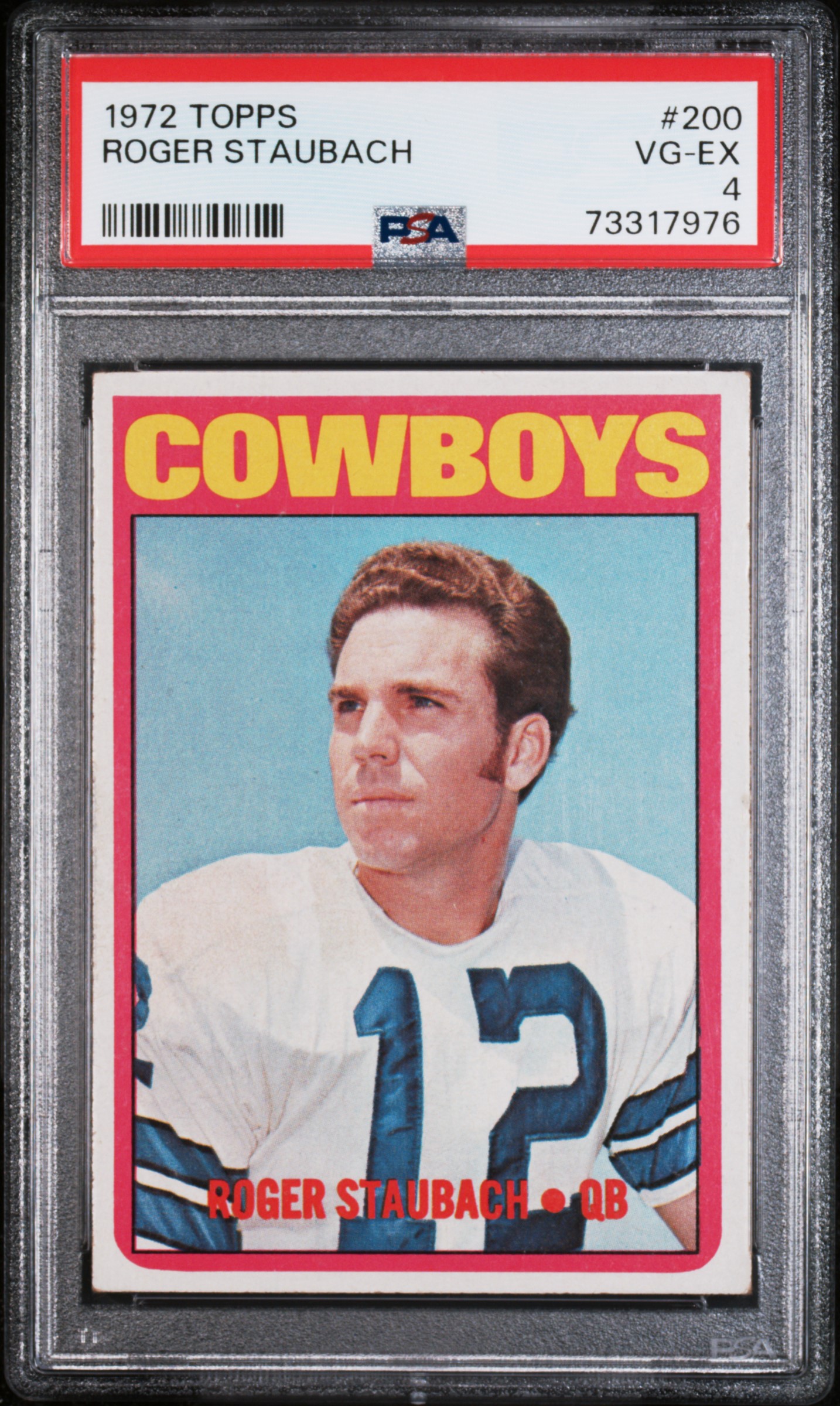 Roger Staubach 1972 Topps Football Rookie Card #200 Graded PSA 4 73317976