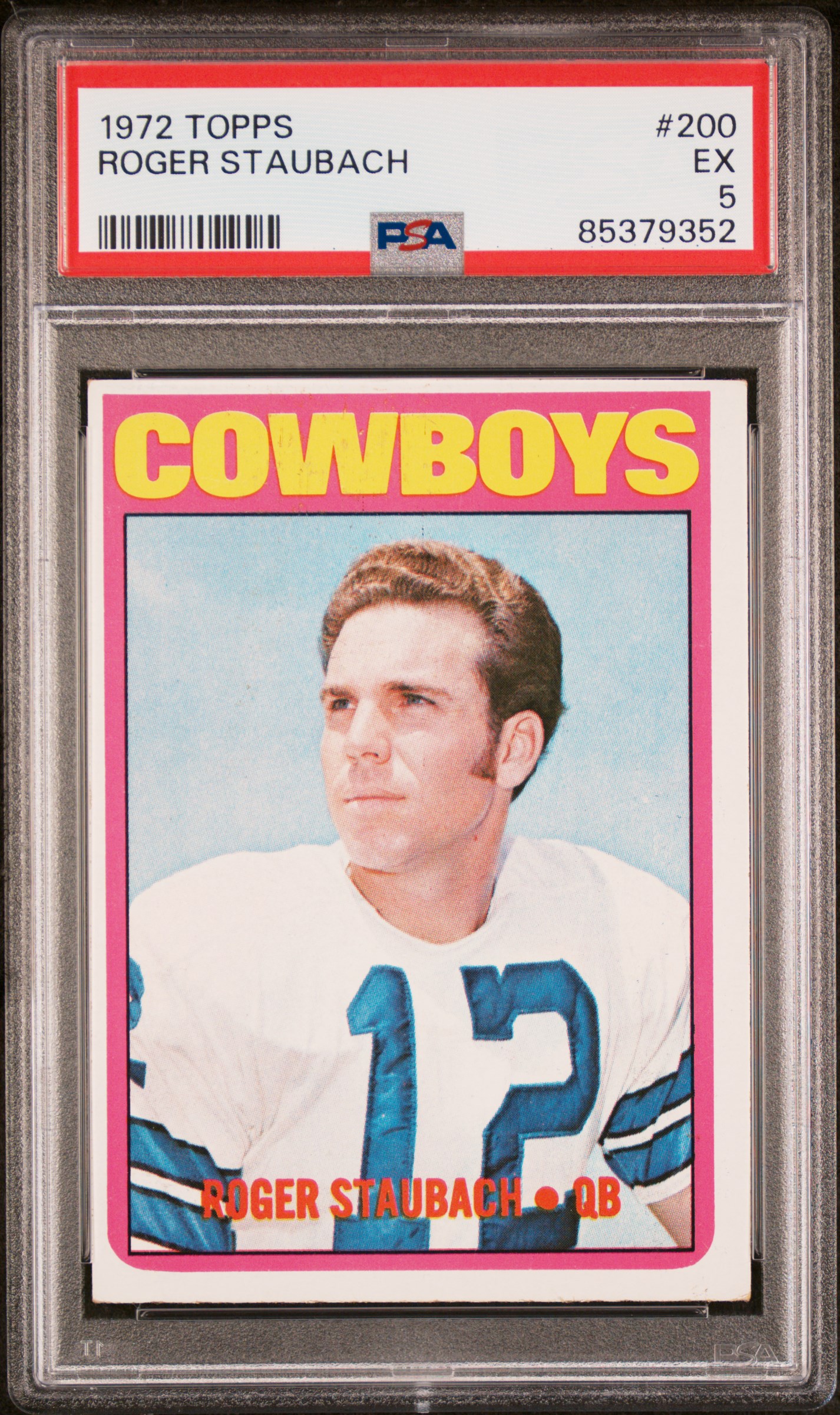 Roger Staubach 1972 Topps Football Rookie Card #200 Graded PSA 5 85379352