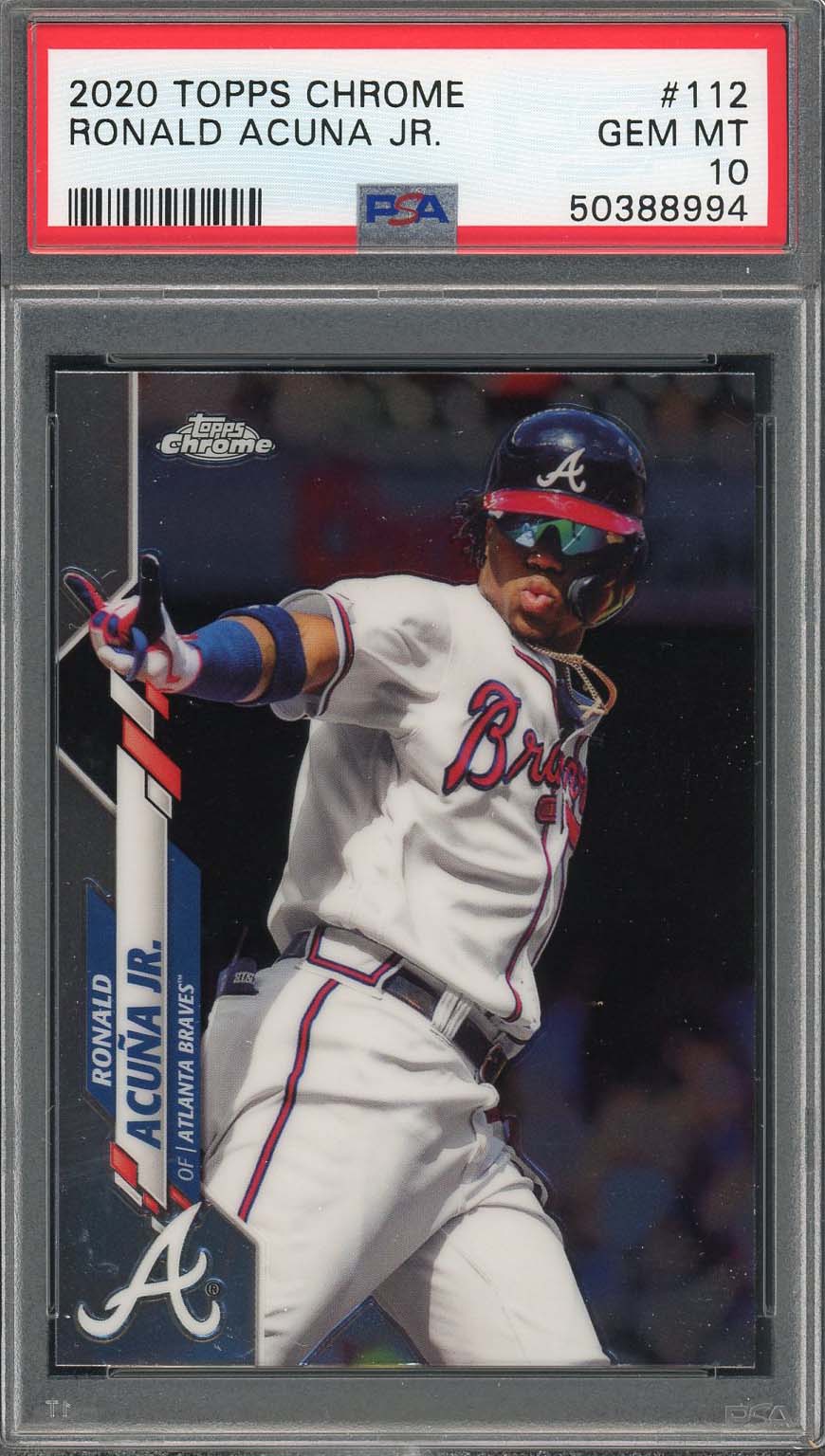 Ronald Acuna Jr 2020 Topps Chrome Baseball Card #112 Graded PSA 10 GEM MINT