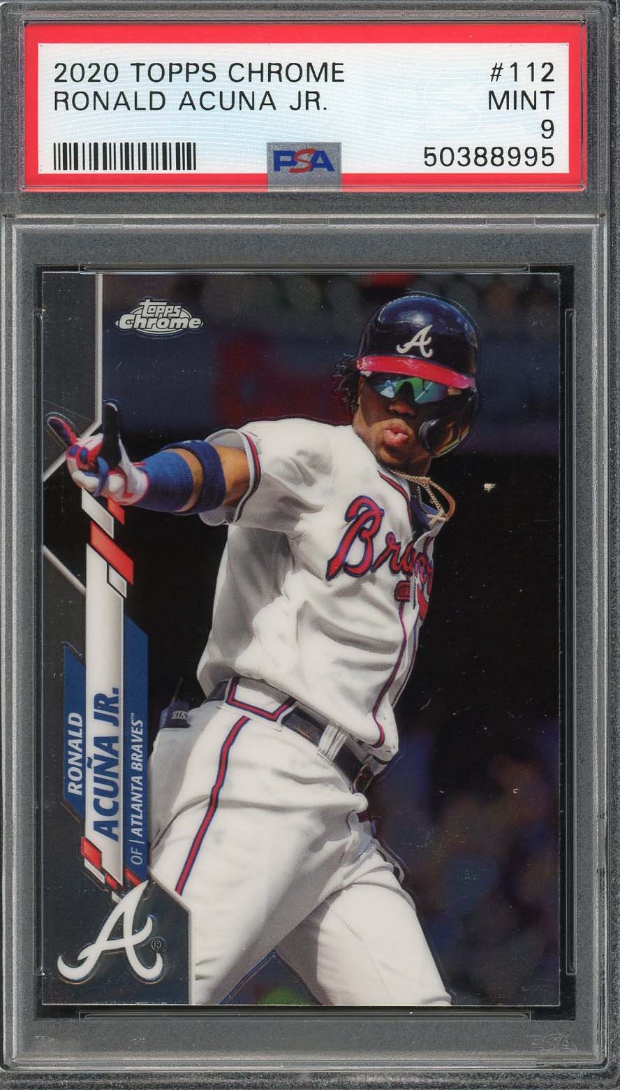Ronald Acuna Jr 2020 Topps Chrome Baseball Card #112 Graded PSA 9 MINT
