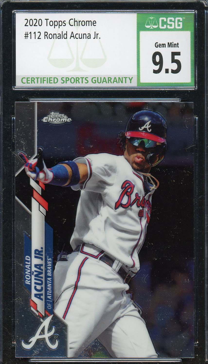Ronald Acuna Jr 2020 Topps Chrome Baseball Card #112 Graded CSG 9.5