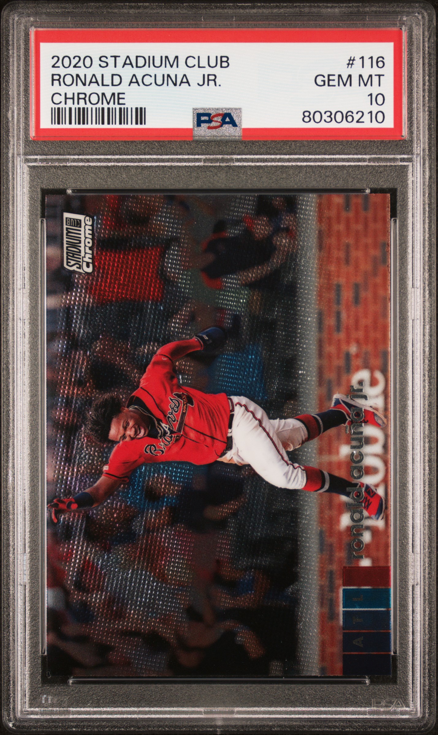 Ronald Acuna 2020 Topps Stadium Club Chrome Baseball Card #116 Graded PSA 10