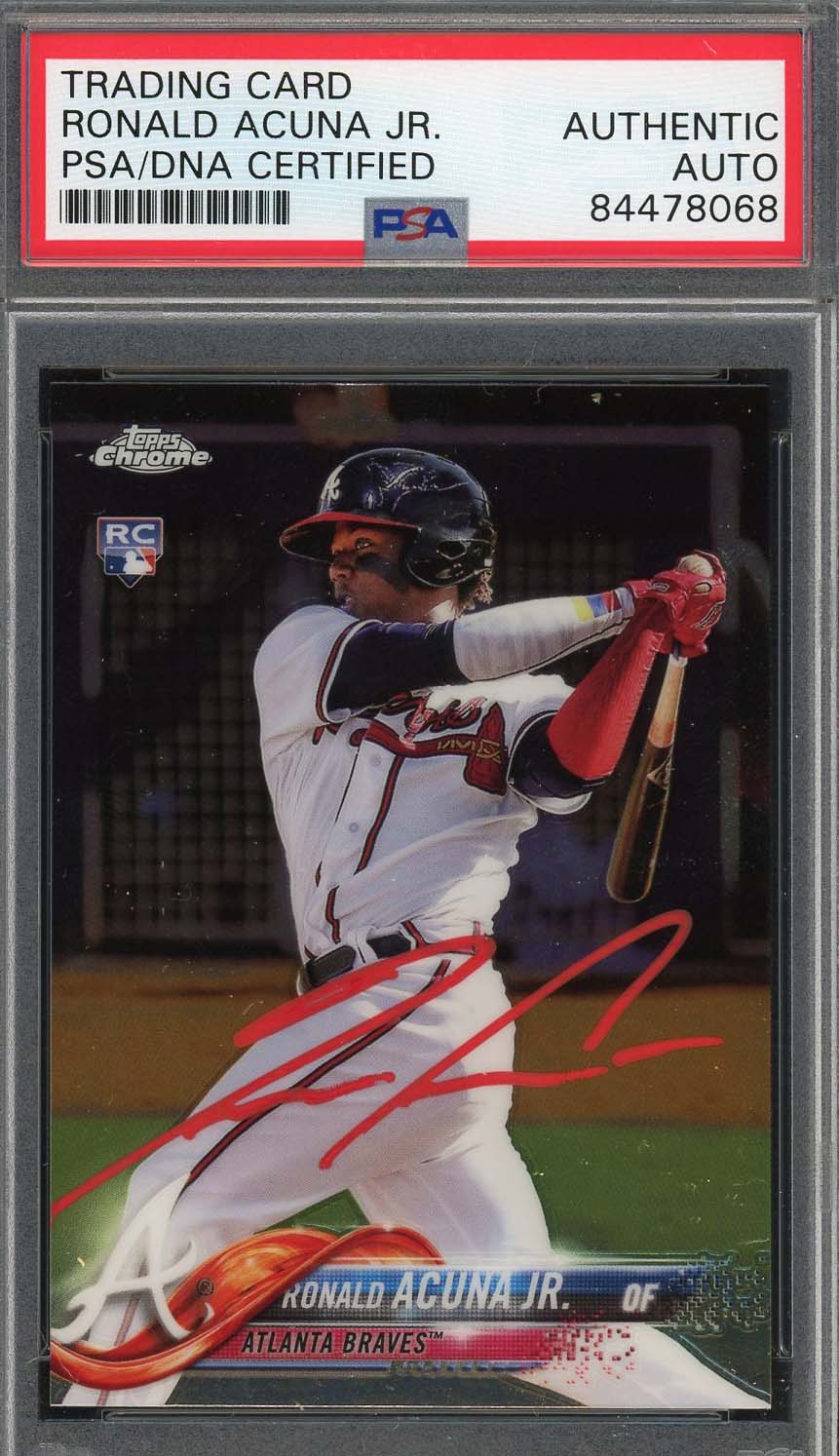 Ronald Acuna Jr Autographed 2018 Topps Chrome Signed Rookie Card #193 PSA DNA Ronald Acuna Jr Autographed 2018 Topps Chrome Signed Rookie Card #193 PSA DNA