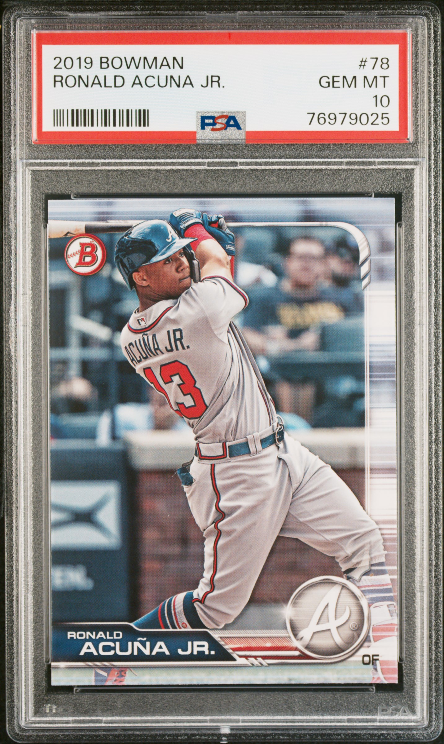 Ronald Acuna Jr 2019 Bowman Baseball Card #78 Graded PSA 10