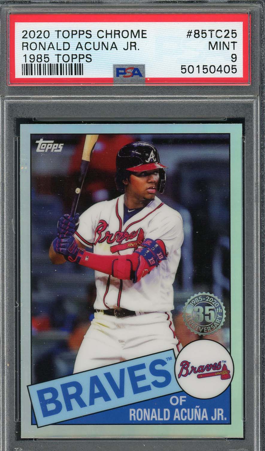 Ronald Acuna Jr 2020 Topps Chrome 1985 Topps Baseball Card #85TC25 PSA 9