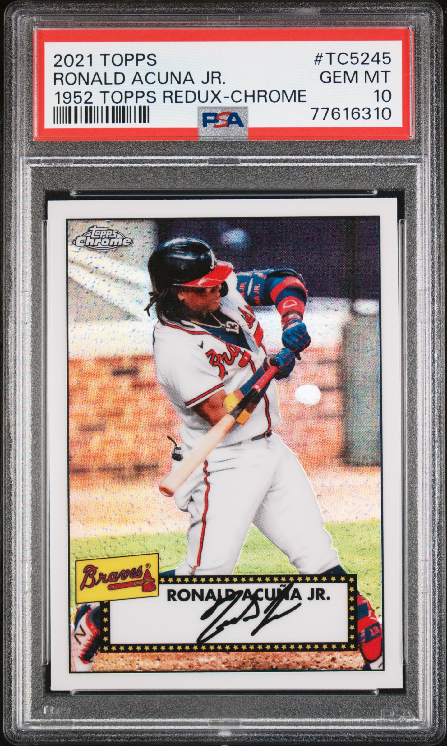 Ronald Acuna Jr 2021 Topps 1952 Redux Chrome Baseball Card #TC5245 Graded PSA 10