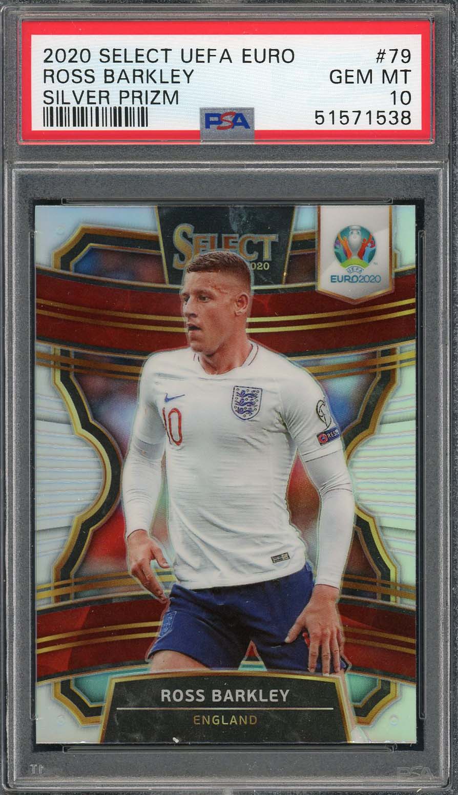 Ross Barkley 2020 Select UEFA Euro Silver Prizm Soccer Card #79 PSA 10 Ross Barkley 2020 Select UEFA Euro Silver Prizm Soccer Card #79 PSA 10