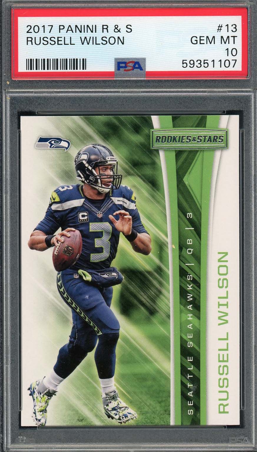 Russell Wilson 2017 Panini Rookies and Stars Football Card #13 Graded PSA 10 Russell Wilson 2017 Panini Rookies and Stars Football Card #13 Graded PSA 10