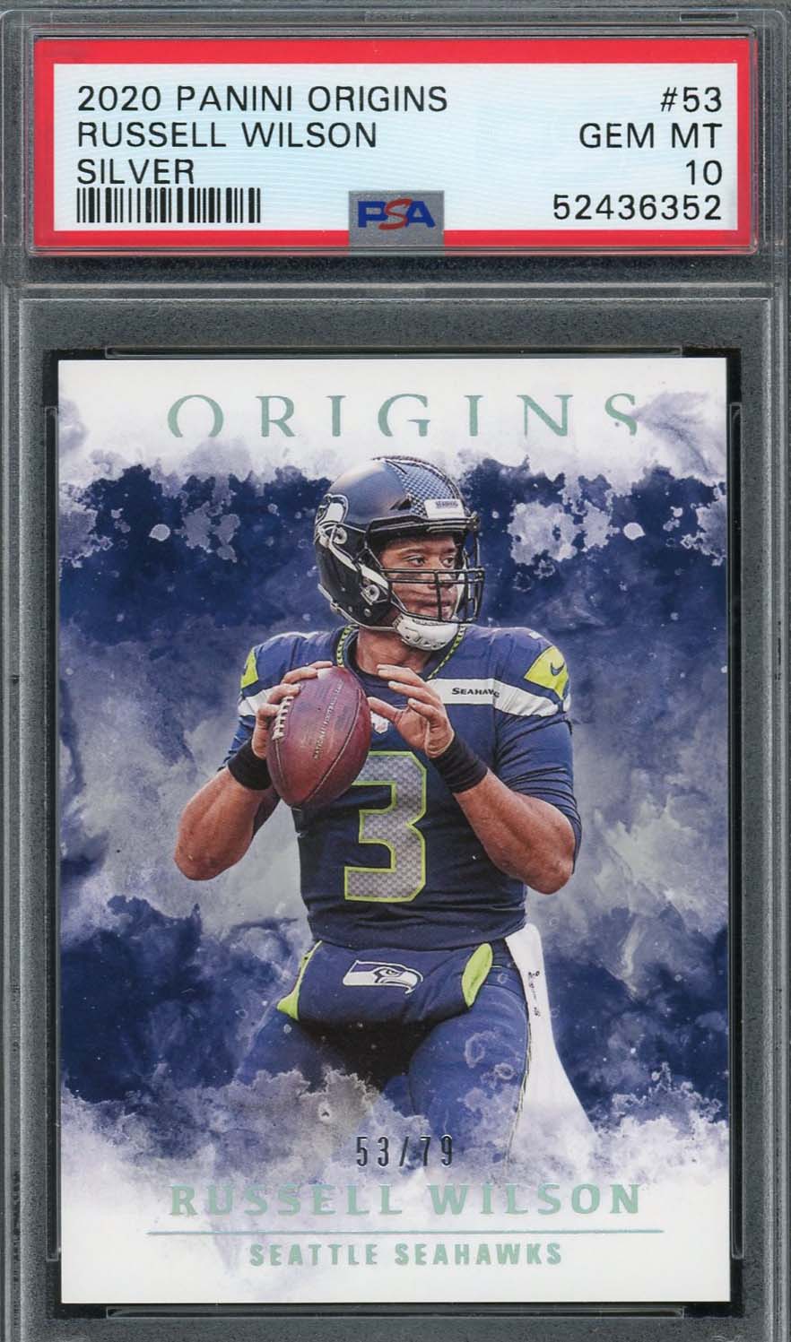 Russell Wilson 2020 Panini Origins Silver Football Card #53 PSA 10 /79