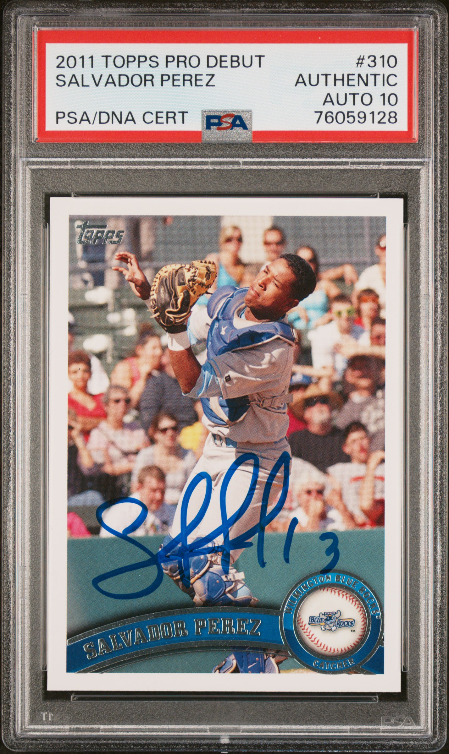 Salvador Perez 2011 Topps Pro Debut Signed Rookie Card #310 Auto Graded PSA 10