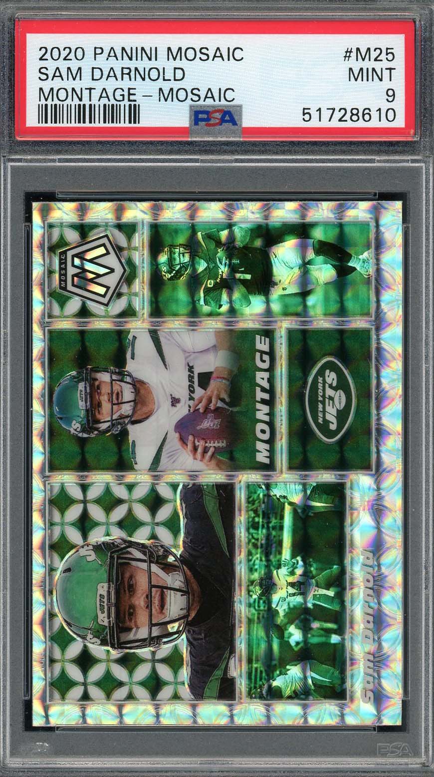 Sam Darnold 2020 Panini Mosaic Montage Football Card #M25 Graded PSA 9