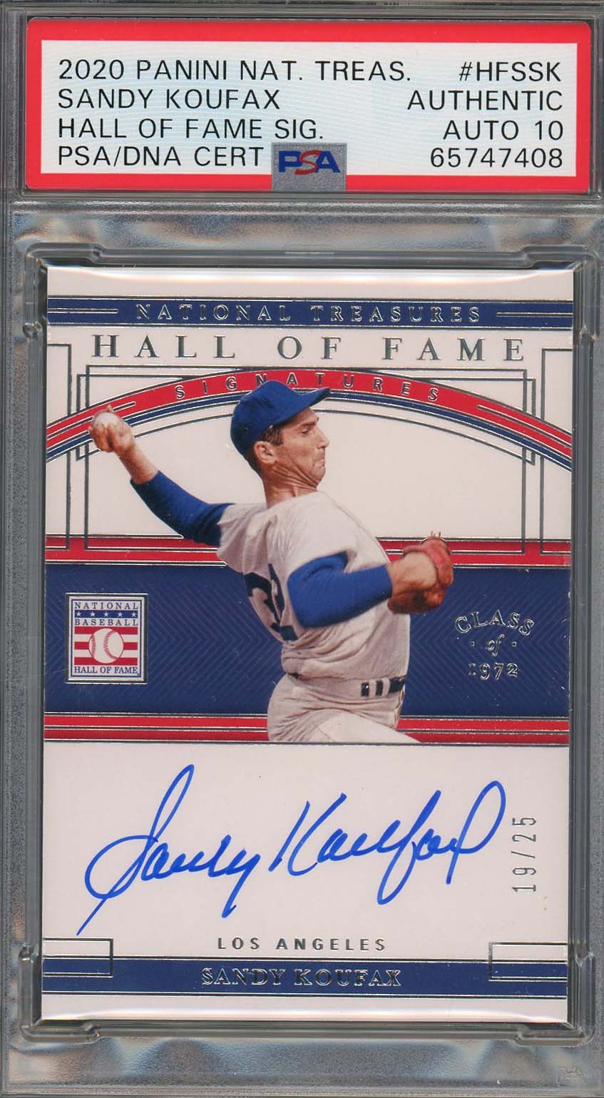 Sandy Koufax Autographed 2020 Panini National Treasures Signed Card PSA Auto 10 Sandy Koufax Autographed 2020 Panini National Treasures Signed Card PSA Auto 10