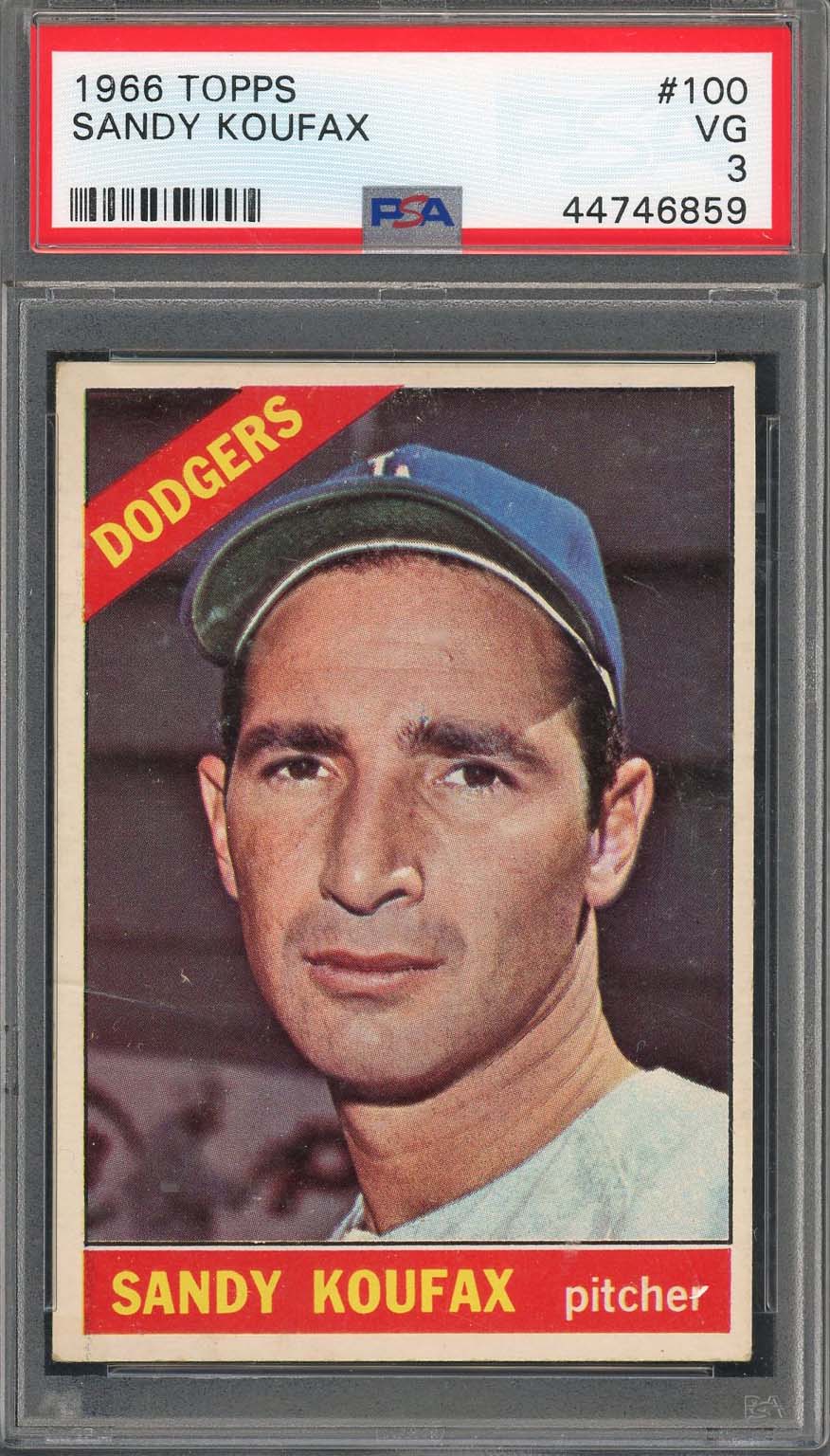 Sandy Koufax 1968 Topps Baseball Card #100 Graded PSA 3 44746859