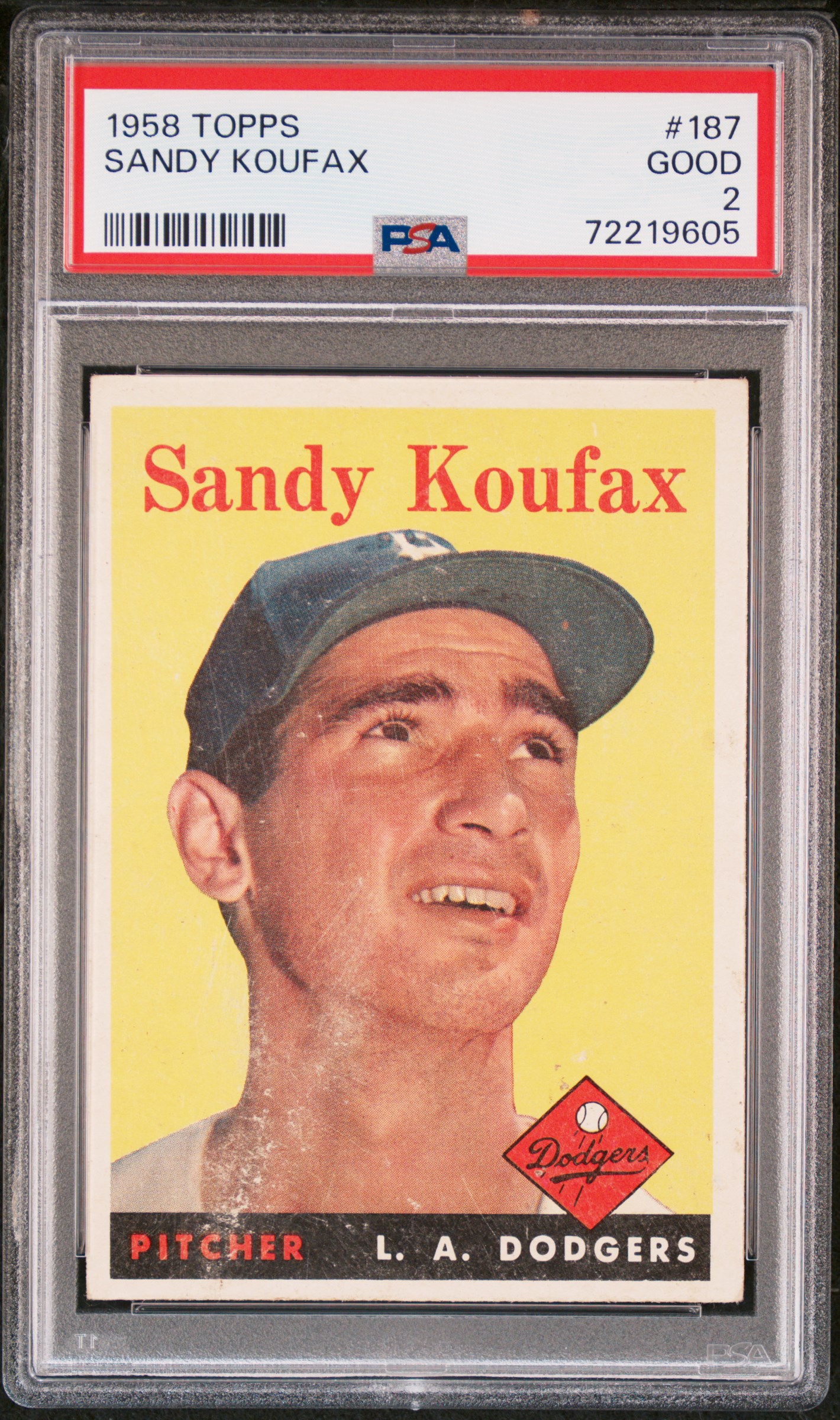 Sandy Koufax 1958 Topps Baseball Card #187 Graded PSA 2 72219605